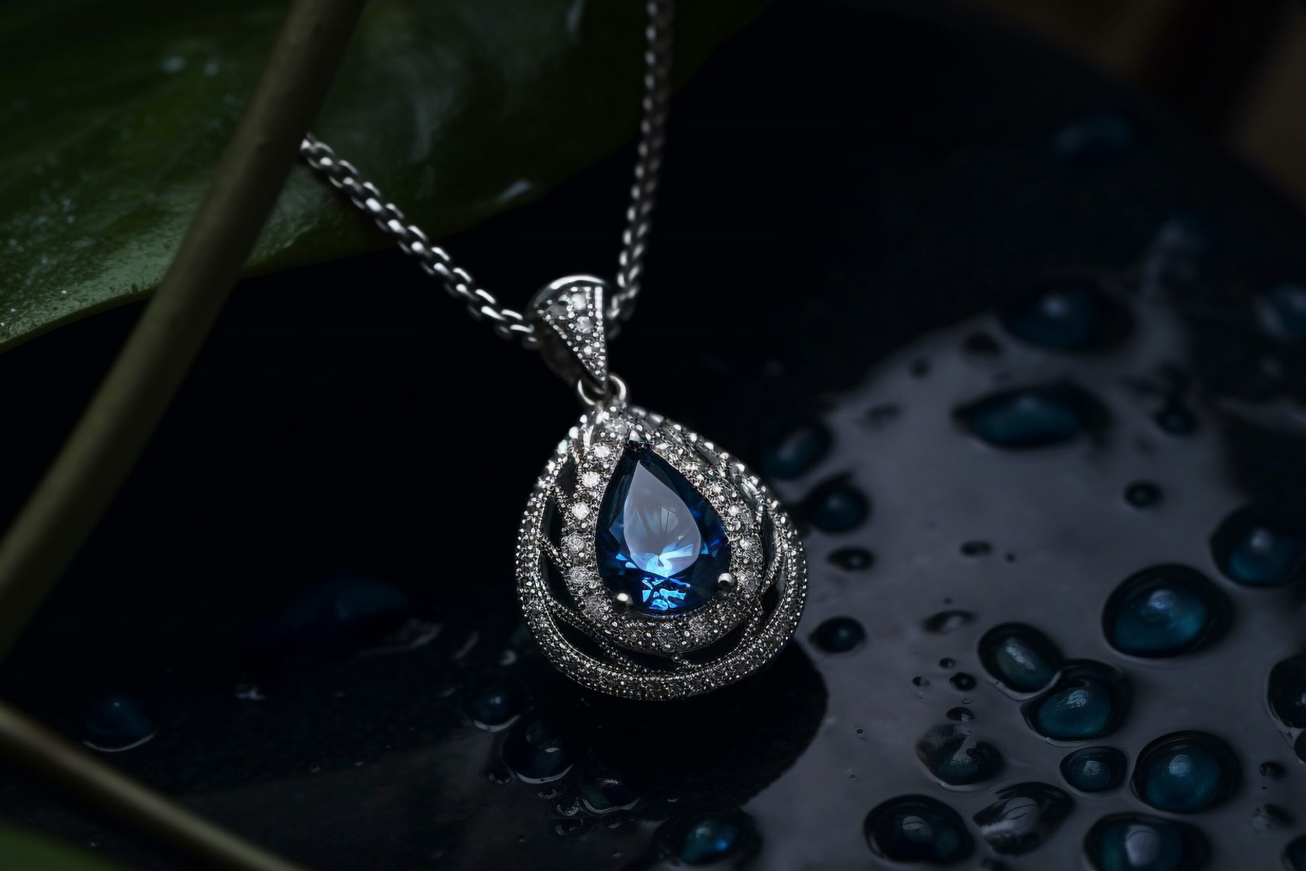 Blue Sapphire on White Background Stunning Gemstone Display. Generative AI