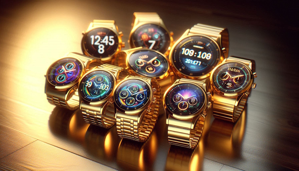 verschillende 18-karaats gouden smartwatches